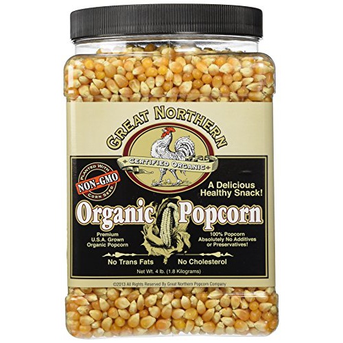  Great Northern Popcorn Company Great Northern Popcorn Organic Yellow Gourmet Popcorn All Natural, 4 Pounds