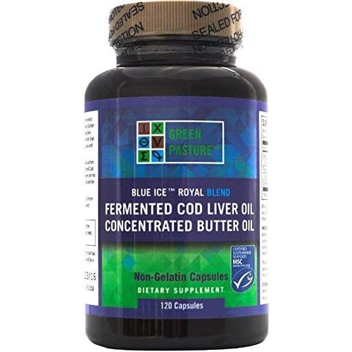  Green Pasture Blue Ice Royal Butter Oil / Fermented Cod Liver Oil Blend - 120 Capsules