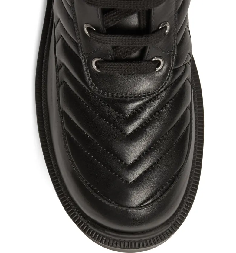 구찌 Gucci Frances GG Matelasse Platform Combat Boot_BLACK/ BLACK/ BLACK