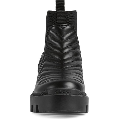 구찌 Gucci Frances Matelasse Chelsea Boot_BLACK/ BLACK