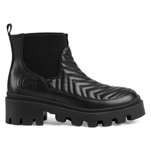 구찌 Gucci Frances Matelasse Chelsea Boot_BLACK/ BLACK