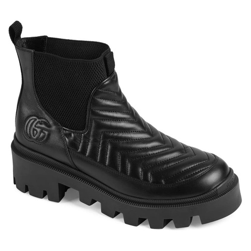 구찌 Gucci Frances Matelasse Chelsea Boot_BLACK/ BLACK