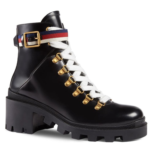 구찌 Gucci Trip Lug Sole Combat Boot_BLACK LEATHER