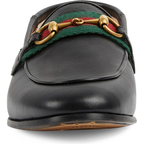 구찌 Gucci Brixton Horsebit & Web Convertible Loafer_BLACK/ GREEN/ RED