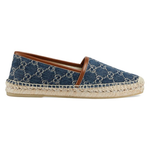 구찌 Gucci Pilar Logo Espadrille Flat_BLUE TEA/ CUIR