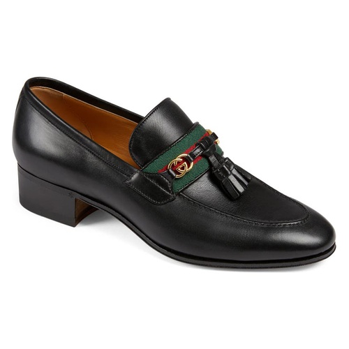 구찌 Gucci Paride Tassel Web Loafer_BLACK/ GREEN/ RED