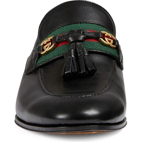구찌 Gucci Paride Tassel Web Loafer_BLACK/ GREEN/ RED