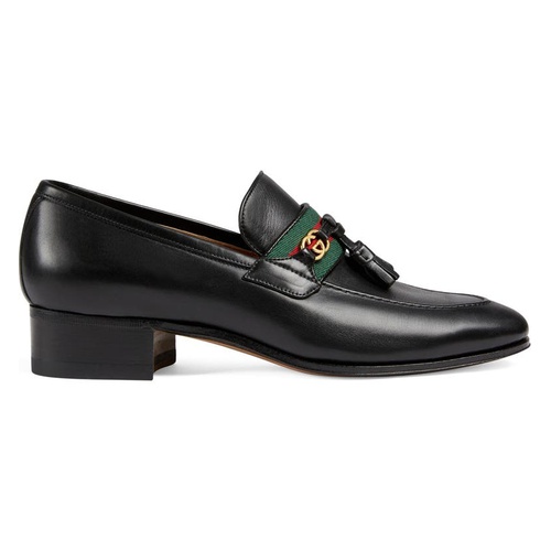 구찌 Gucci Paride Tassel Web Loafer_BLACK/ GREEN/ RED