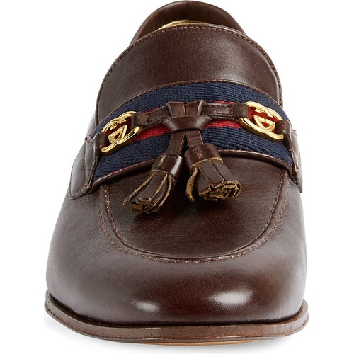 구찌 Gucci Paride Tassel Web Loafer_RUBY BORDEAUX/ BLUE/ RED