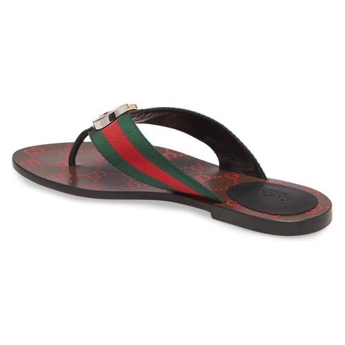구찌 Gucci Kika GG Web Flip Flop_GREEN/RED/BLACK