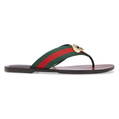 구찌 Gucci Kika GG Web Flip Flop_GREEN/RED/BLACK