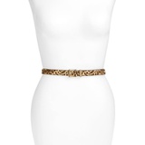 Halogen Square Keeper Calf Hair Belt_LEOPARD