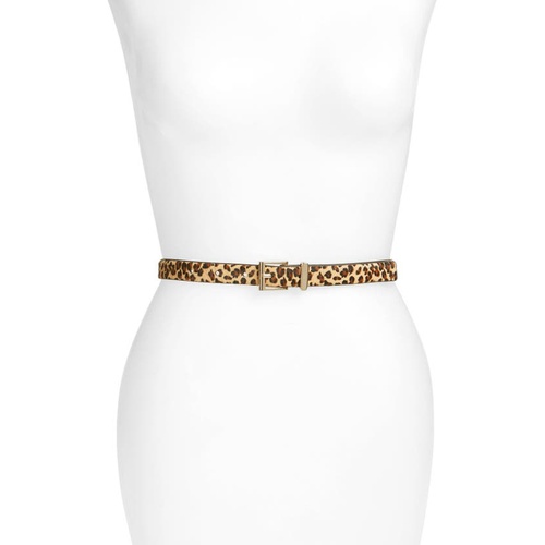  Halogen Square Keeper Calf Hair Belt_LEOPARD