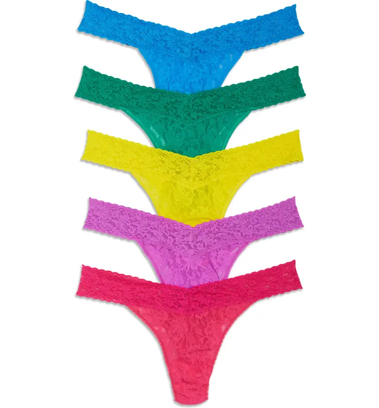  Hanky Panky Assorted 5-Pack Lace Original Rise Thongs_SUMMER 2021