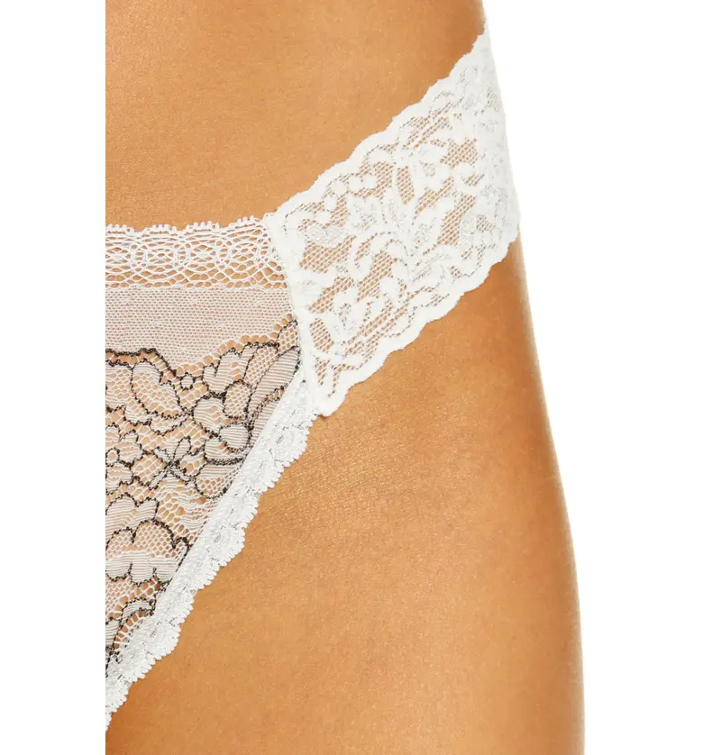  Hanky Panky Elena Diamond Jersey & Lace Thong_LILY/ BLACK