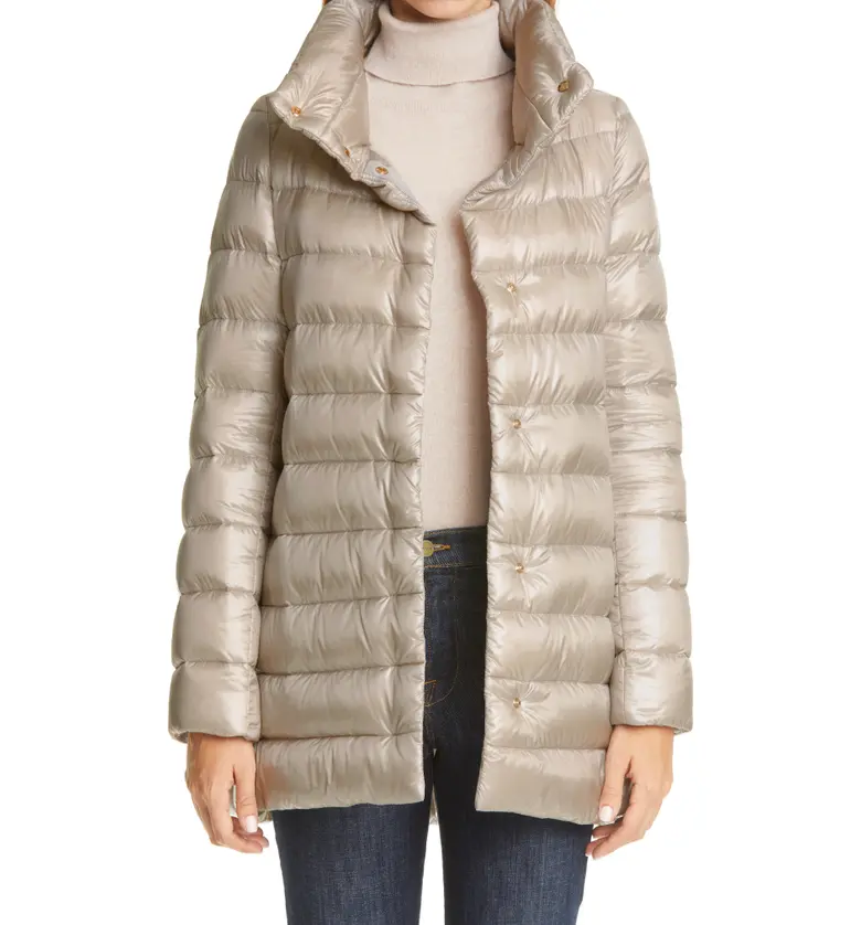 Herno Amelia Water Repellent Down Puffer Coat_SILVER