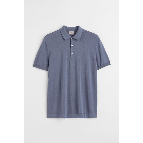 에이치앤엠 H&M Slim Fit Silk-blend Polo Shirt