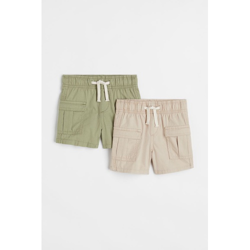 에이치앤엠 H&M 2-pack Cotton Cargo Shorts