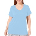 HUE Plus Size Short Sleeve V-Neck Sleep Tee