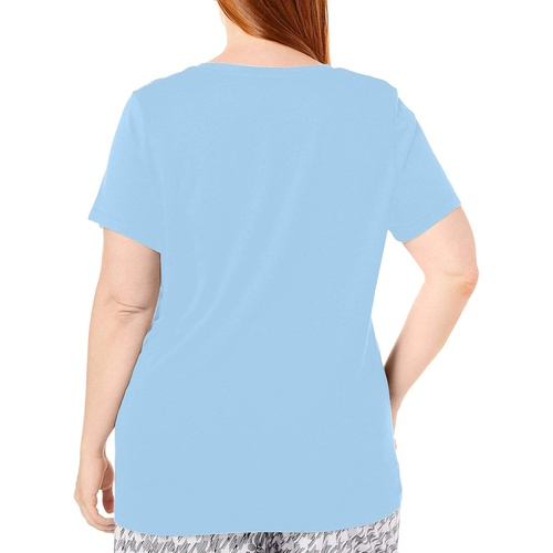  HUE Plus Size Short Sleeve V-Neck Sleep Tee