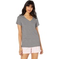 HUE Plus Size Short Sleeve V-Neck Sleep Tee