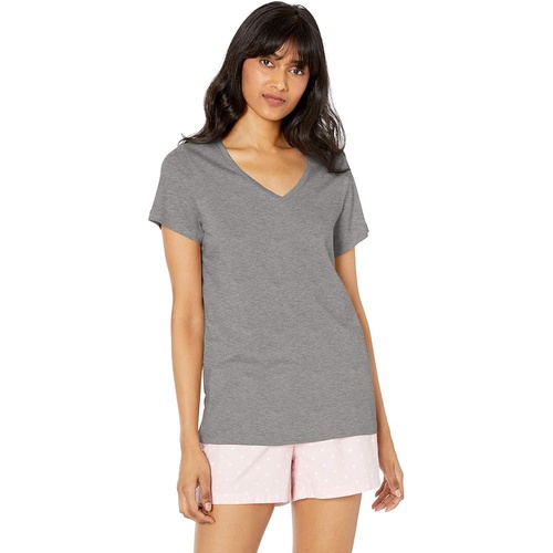  HUE Plus Size Short Sleeve V-Neck Sleep Tee