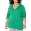 HUE Womens Long Sleeve V-Neck Sleep Tee