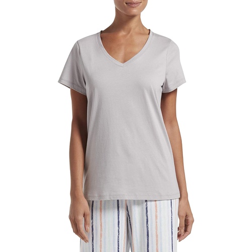  HUE Womens Short Sleeve V-Neck Sleep Tee