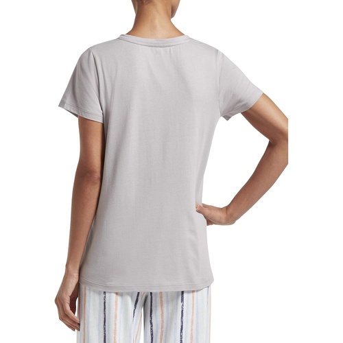  HUE Womens Short Sleeve V-Neck Sleep Tee