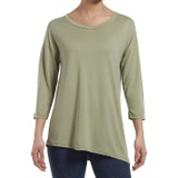 HUE Womens 3/4 Sleeve Crew Neck Long Tunic Top