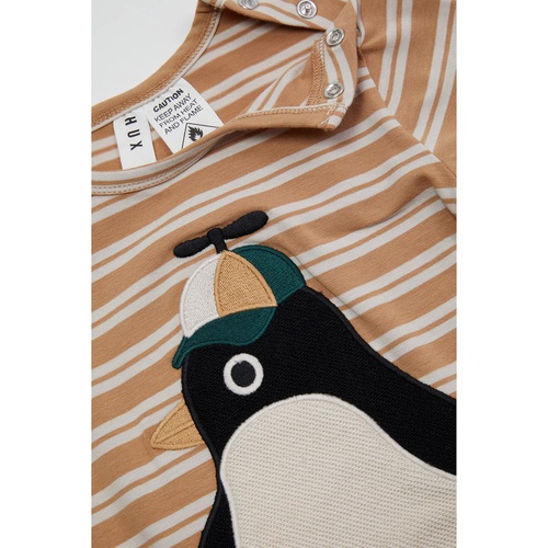  HUXBABY Cool Penguin Stripe Romper (Infant)