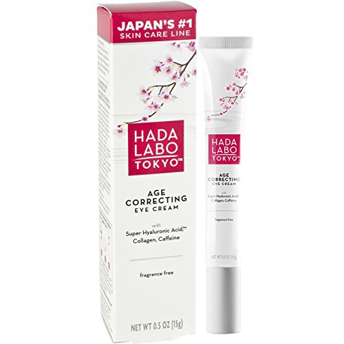  Hada Labo Tokyo Age Correcting Eye Cream 0.5 Fluid Ounce - with Super Hyaluronic Acid, Caffeine, Collagen and Light Diffusing Pigments - lightweight anti-aging eye cream, non-greas