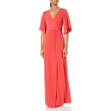 Halston Womens Draped Jersey Gown