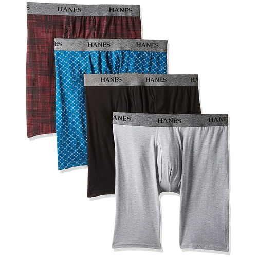  Hanes Mens 4-Pack Ultimate Stretch Long Leg Boxer Brief