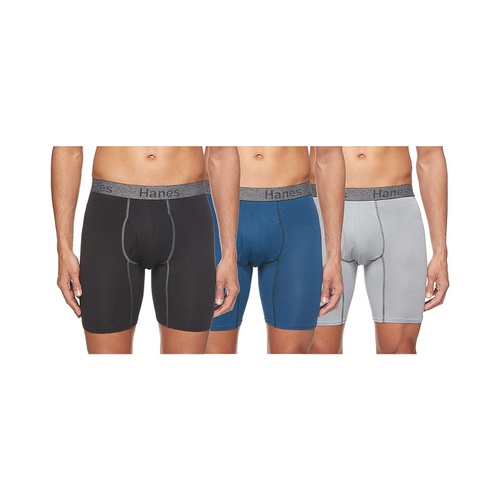  Hanes Mens 3-Pack Comfort Flex Fit Ultra Soft Stretch Boxer Brief, Available in Regular and Long Leg