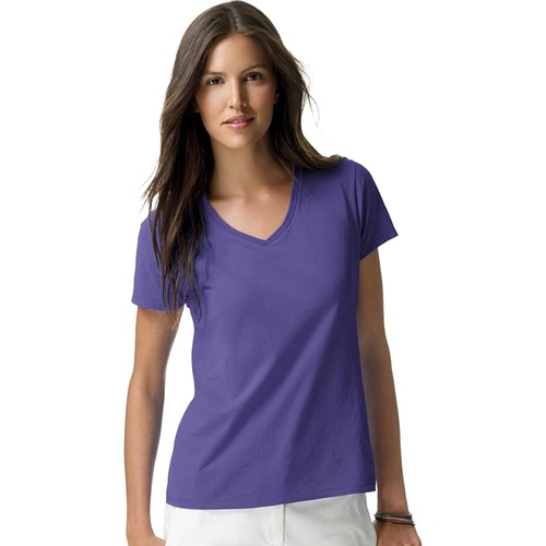  Hanes Womens Short Sleeve V-Neck T-Shirt