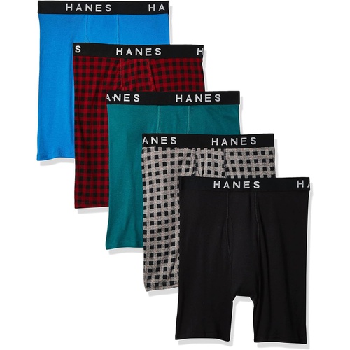  Hanes Mens Tagless Boxer Briefs-Multiple Colors (Blues, Assorted)