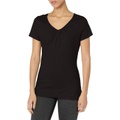 Hanes Womens Shirred V-Neck T-Shirt