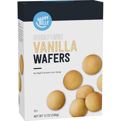  Amazon Brand - Happy Belly Vanilla Wafers, 12 Ounce