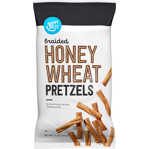  Amazon Brand - Happy Belly Braided Honey Wheat Pretzels, 12oz