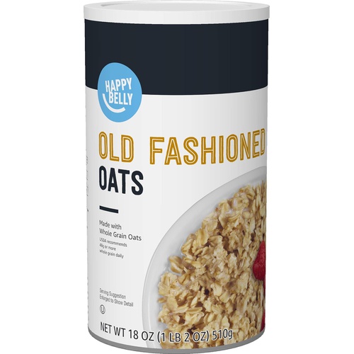  Amazon Brand - Happy Belly Old Fashioned Oats, 18 Ounce