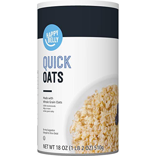  Amazon Brand - Happy Belly Quick Cook Oats, 18 Ounce