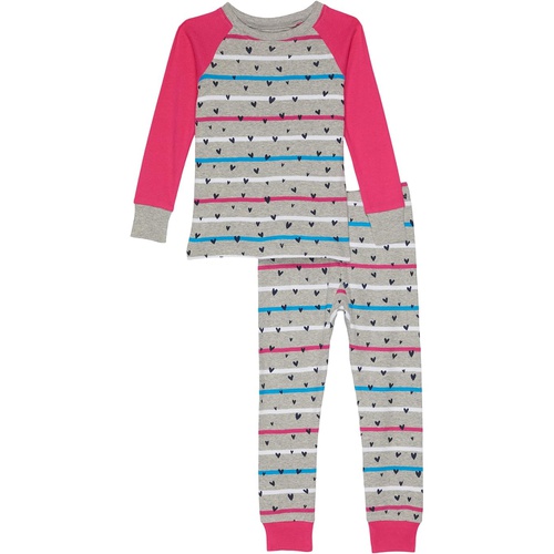 해틀리 Hatley Kids Confetti Hearts Organic Cotton Raglan PJ Set (Toddleru002FLittle Kidsu002FBig Kids)