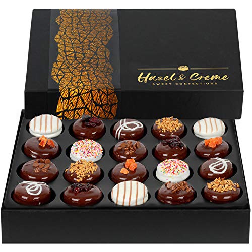  Hazel & Creme Chocolate Cookie Gift Box - Chocolate Covered Cookies Gift Basket - Gourmet Gifts - Food Gift In Elegant Box