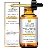 Health Priority Natural Products Organic Vitamin E Oil - Small Batch, Hand Made in South Carolina Using Sunflower Oil. Nourish Your Face and Repair Damaged Skin Naturally. (Unscented, 1 Fl Oz (Pack of