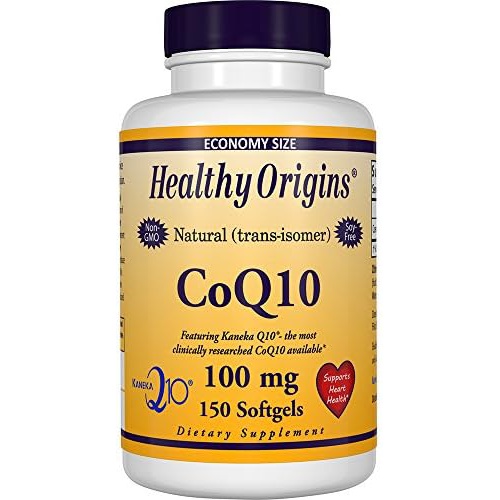  Healthy Origins CoQ10 100 mg (Kaneka Q10, Non-GMO, Gluten Free, Heart Support, Energy Support), 150 Softgels