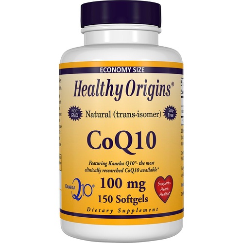  Healthy Origins CoQ10 100 mg (Kaneka Q10, Non-GMO, Gluten Free, Heart Support, Energy Support), 150 Softgels