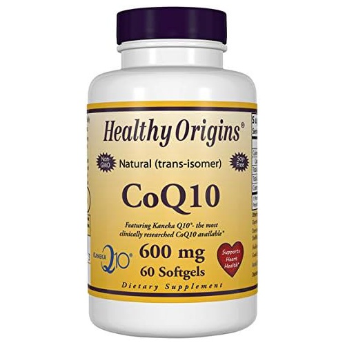  Healthy Origins CoQ10 600 mg (Kaneka Q10, Non-GMO, Gluten Free, Heart Support, Energy Support), 60 Softgels