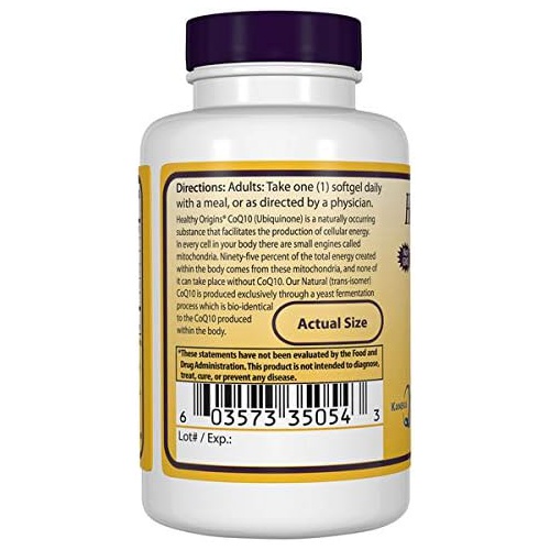  Healthy Origins CoQ10 600 mg (Kaneka Q10, Non-GMO, Gluten Free, Heart Support, Energy Support), 60 Softgels