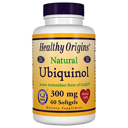  Healthy Origins Ubiquinol 300 mg (Kaneka QH, Non-GMO, Gluten Free, Heart Support, Energy Support), 60 Softgels